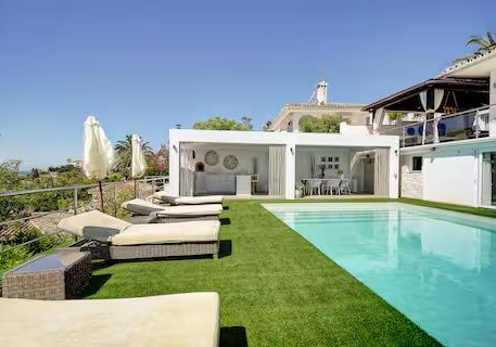 Sun-drenched pool and terrace