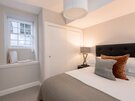 Stafford Street Apartment Double Bedroom - Double room with grey colour scheme in Edinburgh West End apartment