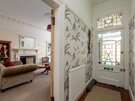 Lauderdale_Street-001 - Elegant entrance with floral wallpaper in Edinburgh flat