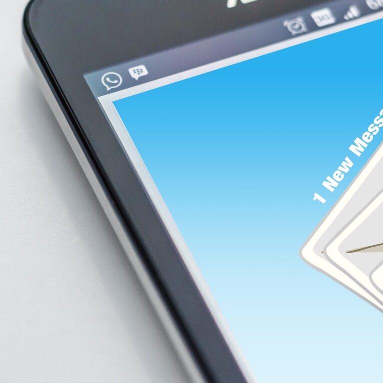 GDPR Email - Photo of a smartphone getting email