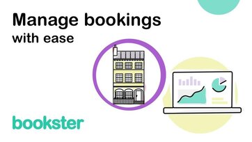 Manage bookings - Manage bookings with ease, with icons for a holiday rental apartment and graphs.