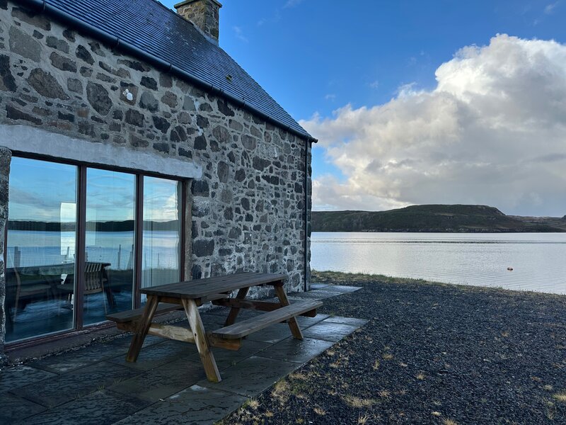 Waterfront Cottage Patio in Rural Scotland