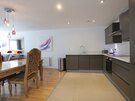 1V7A9410 - Contemporary kitchen, dining table and chairs in Edinburgh holiday rental home.