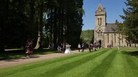 Murthly Castle Chapel wedding procession