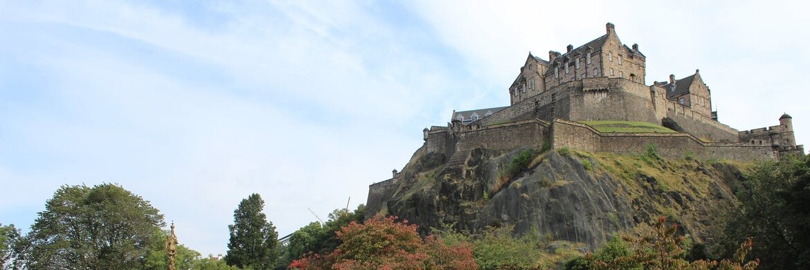 Edinburgh Castle - A view of Edinburgh Castle from the west end of Princess Street in the city centre.