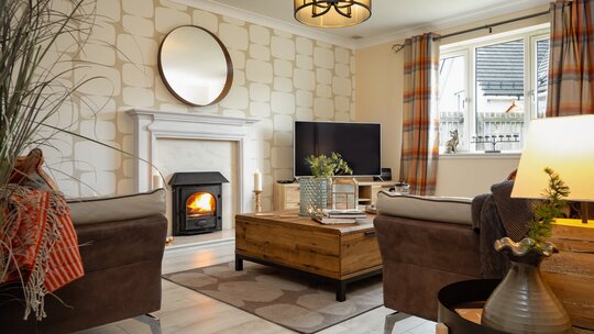 Aviemore Lodge with hot tub - Eagle Lodge - The modern lounge at Eagle Lodge. Relax in your very own Highland lodge.