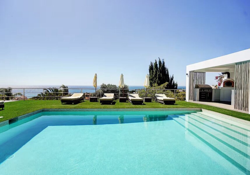 Sun-drenched pool and terrace