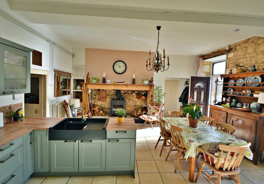 Farmhouse style kitchen in villa south west france