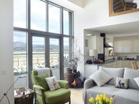 Osprey Lodge living space with views out over Insh Marsh