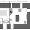 Floor Plan - A floor plan of the property, which consists of two main rooms.