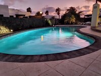 golden hour over the pool