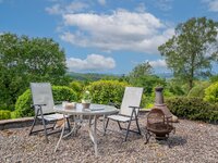 Holiday let private patio area with views of Lake Windemere