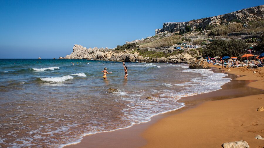 San Blas Bay - Holidays in Gozo offer lovely red sand beaches of San Blas and Ramla. San Blas Bay - Holidays in Gozo offer lovely red sand beaches of San Blas and Ramla.
