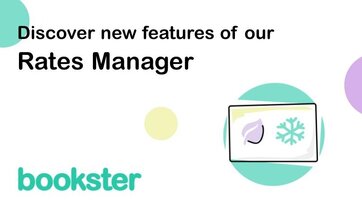 Rates Manager for holiday lets - Discover the features of our Rates Manager, with image of seasons and a Bookster logo.