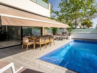 Private Pool/Dining Area with Sun Awning out