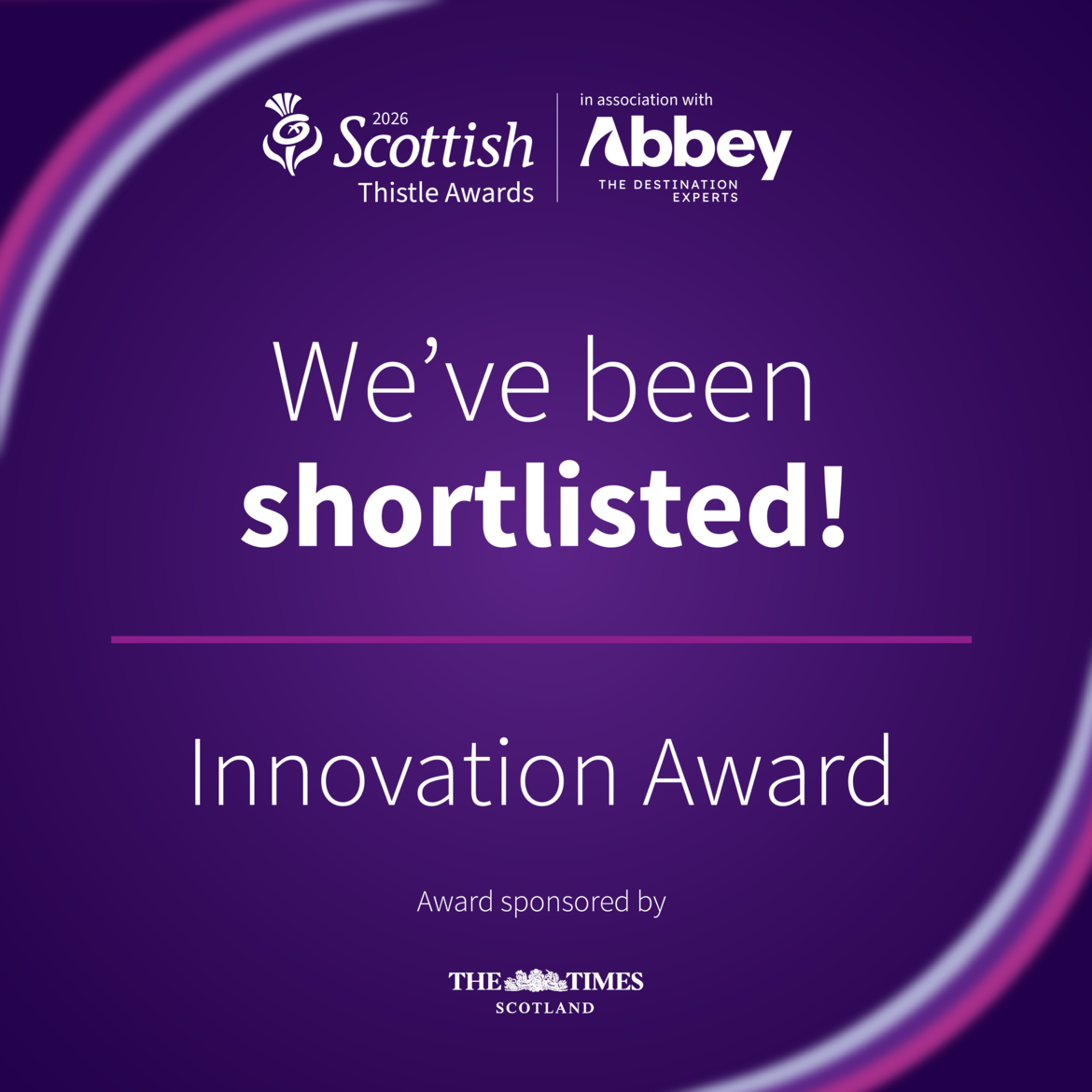 Scottish Thistle Shortlist Banner - Scottish thistle award shortlist banner for Innovation Award 2026