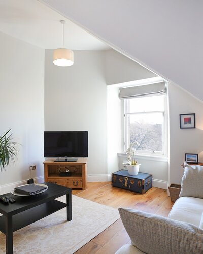 Livingroom - Stylishly presented living room in Edinburgh holiday apartment.
