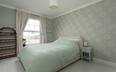 King Bedroom with Firth of Forth Views - Wake up to natural light and views towards the Firth of Forth in the beautifully presented king bedroom, complete with stylish décor, bedside tables and bespoke shelving.