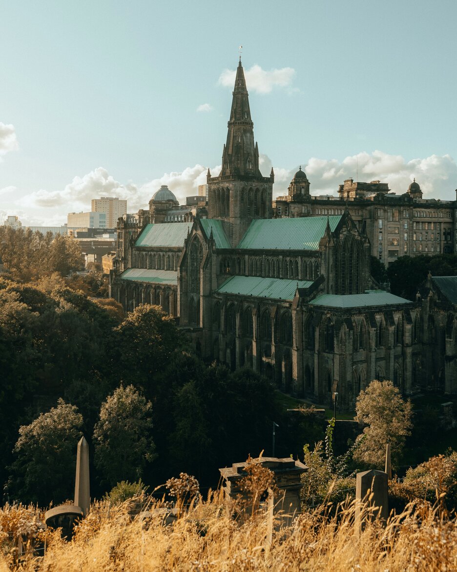 Glasgow Cathedral - Glasgow Cathedral, pictured from Glasgow Necropolis (© Photo by Abbie Newton on Unsplash)