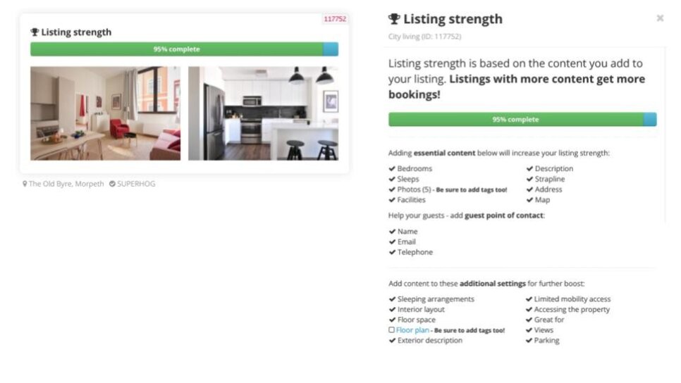 Property listing strength
