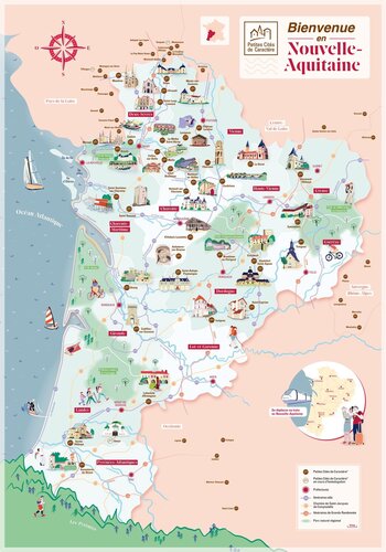 Petites Cités de Caractère - Carte des Petites Cités de Caractère Nouvelle Aquiteaine