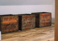 3 antique wooden lemonade crates