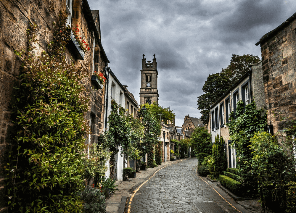 The Mews of Edinburgh - A view up one of the Mews in Edinburgh, cobbled streets filled with character.