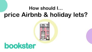How should I price Airbnb & holiday lets? - How should I price Airbnb & holiday lets? Icon of a holiday rental apartment and Bookster logo.