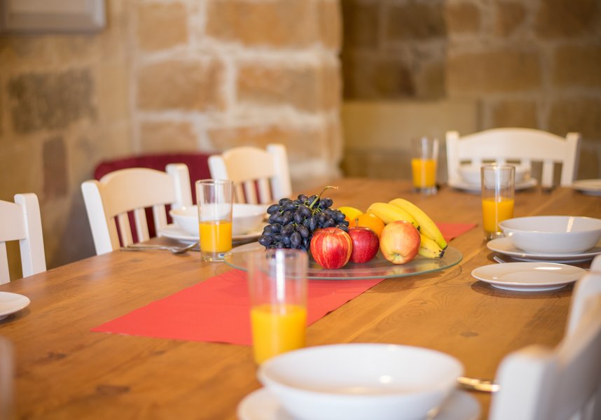Dining area in villa in Gozo