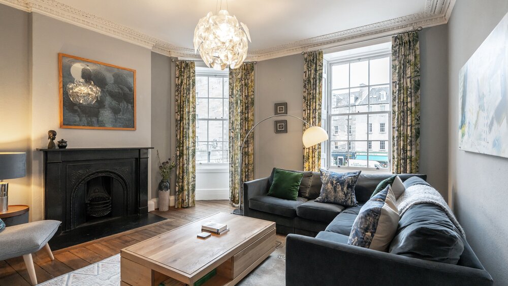 Living room - Large, bright living room in Edinburgh City Centre location.