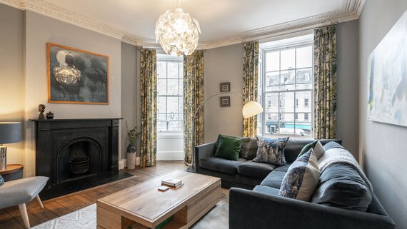 Living room - Large, bright living room in Edinburgh City Centre location.