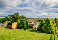 day time house and garden from side landscape