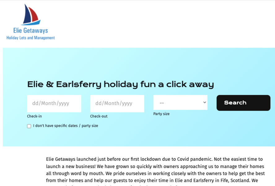 Elie Getaways Home Page