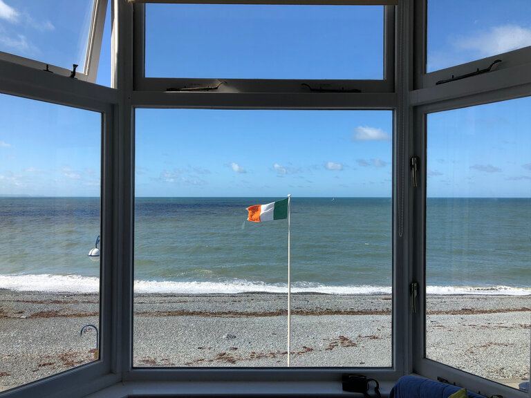 Cardigan Bay window - Panoramic view of Cardigan bay sweeping from the harbour breakwater in the south around to the angel and castle in the north.