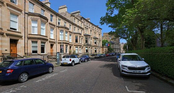 The Rothesay Terrace Residence - External shot of the facade of self catering accommodation in Edinburgh's West End.