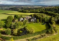 Aerial view of garden & house