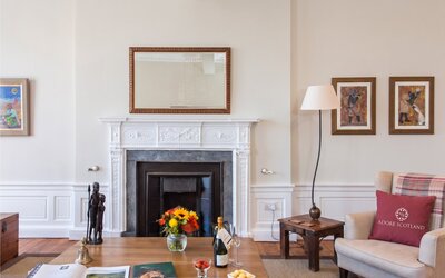 Family Friendly Living Room in Scotland - Cosy, open-plan living room with sumptuous seating and chic décor