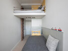 Stylish holiday home - Second bedroom with views of North Berwick's east beach.