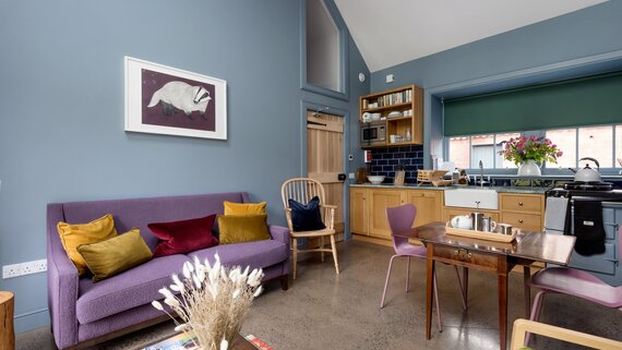 Holiday Home in the Countryside - State-of-the-art kitchen equipped with high-spec appliances, sleek countertops and ample storage space, perfect for gourmet cooking and entertaining in style