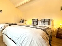 Bedroom with double and single bed