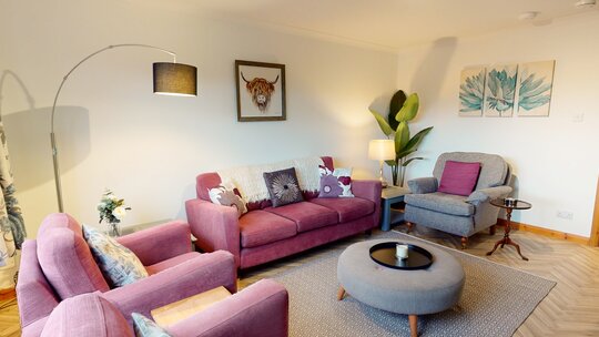 Burnside Pines - Aviemore holiday home - Modern lounge for relaxing evenings in.