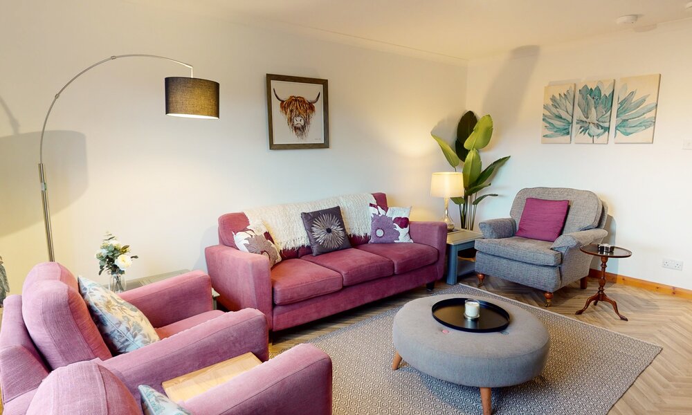 Burnside Pines - Aviemore holiday home - Modern lounge for relaxing evenings in.