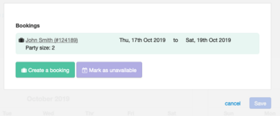 Party size on calendar modal - The party size is now shown in the modal when viewing a booking from the property calendar
