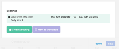 Party size on calendar modal - The party size is now shown in the modal when viewing a booking from the property calendar