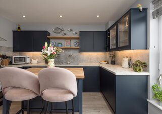Modern Navy Kitchen with Island