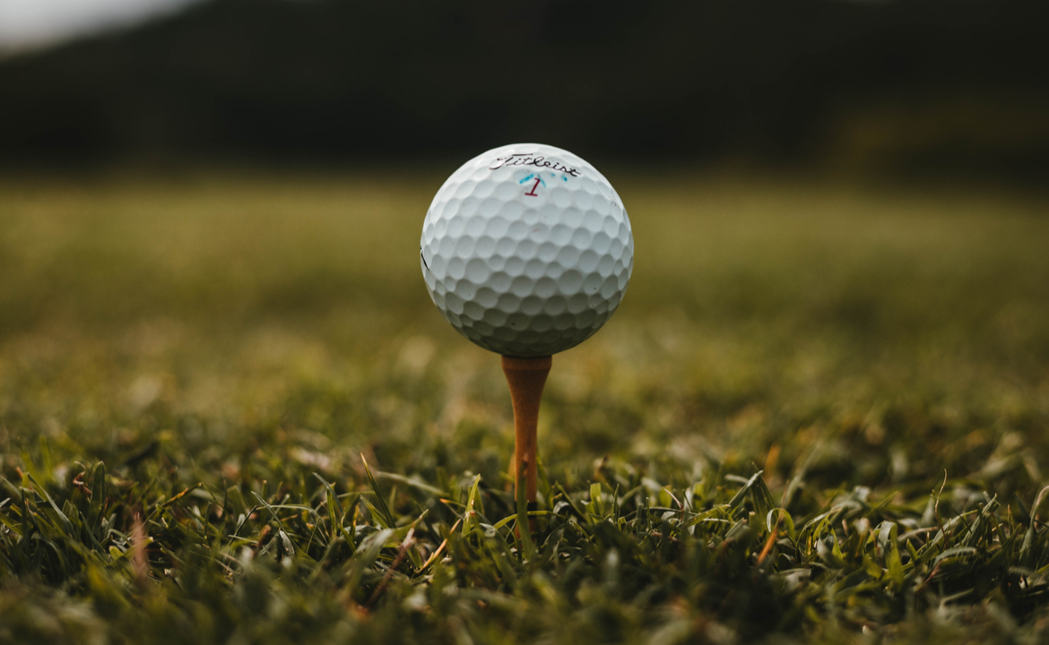 Golf ball on peg