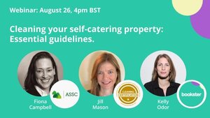 Essential cCleaning COVID19 guidelines - Invite to the Bookster Vacation Rental Meet-up with Jill Mason of Cleaning Certification and Fiona Campbell of the ASSC.