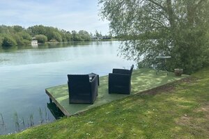 lake view private fishing peg - double private fishing peg on ospray fishing lake with rattan seating