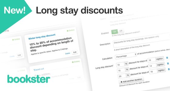 Long Stay Discounts tool for holiday rentals | Bookster