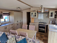 Modern kitchen and dining area